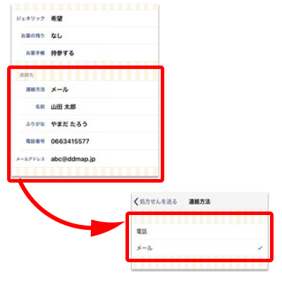 連絡方法選択